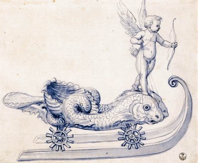 Bozzetto per una slitta con figure da Giuseppe Arcimboldo